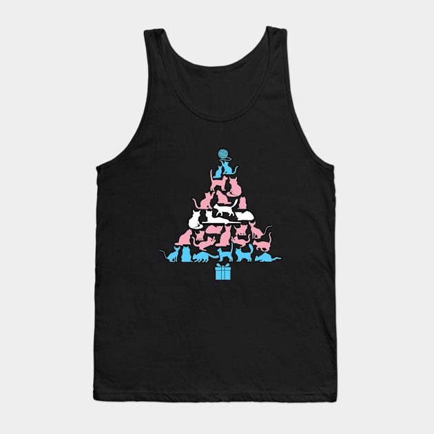 Merry Catmas, meowy catmas trans pride flag Tank Top by stuffbyjlim